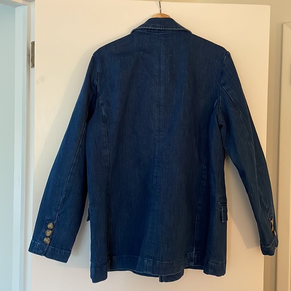 Pilcro and the Letterpress Layne Blue Double Breasted Denim Blazer Anthropologie - Picture 7 of 12